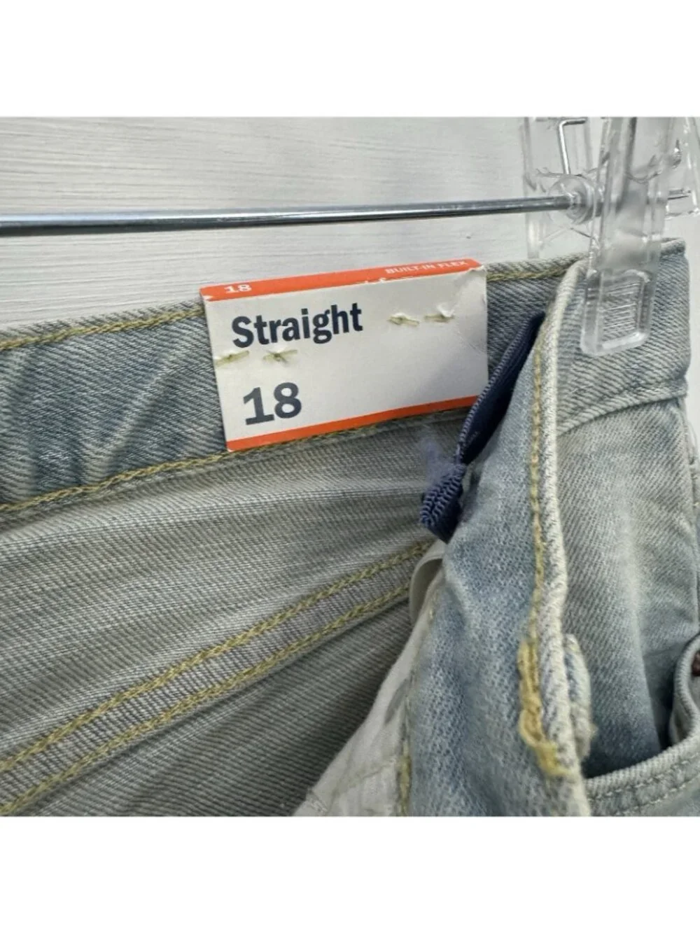 Old Navy Boys 18 Straight Built-In Flex Distressed Jeans Adjustable Waist NWT
